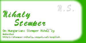 mihaly stemper business card